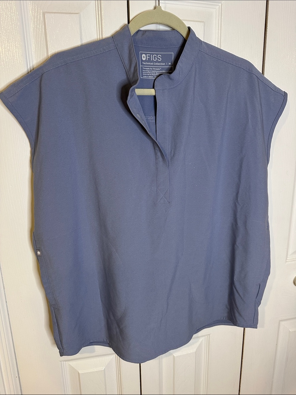 FIGS Slate Blue Short-Sleeve Shirt | M